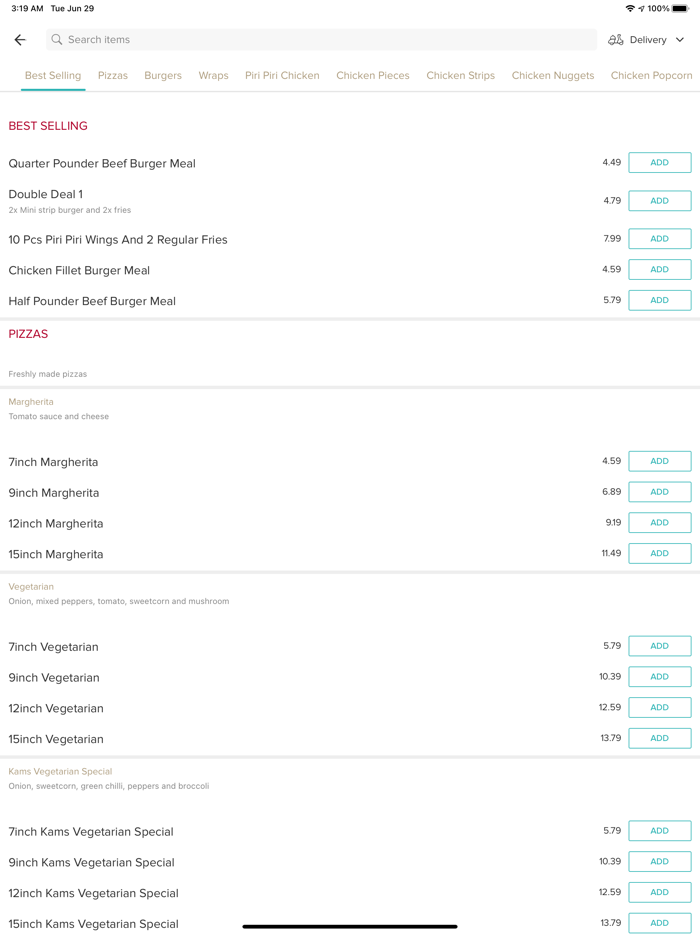 Kams Chicken And Pizza