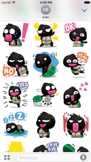 Cobie the black turtle for iMessage Sticker(圖1)-速報App