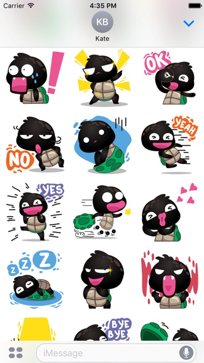 Cobie the black turtle for iMessage Sticker