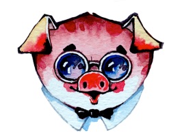 Check out cute Watercolor Piggies