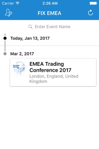 EMEA FIX Events App screenshot 2