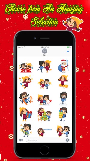 Romantic Christmas Couple Stickers Pack - iMessage(圖2)-速報App