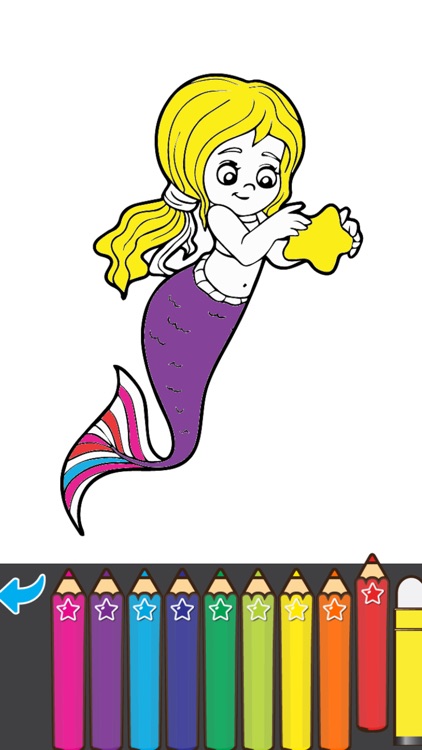 Coloring Mermaid Cartoon Book for preschool screenshot-3