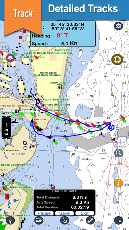 South Carolina nautical offline chart for cruising