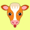 Orange White Cow Mascot Stickers