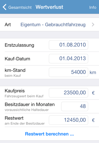 Kfz-Kosten screenshot 4