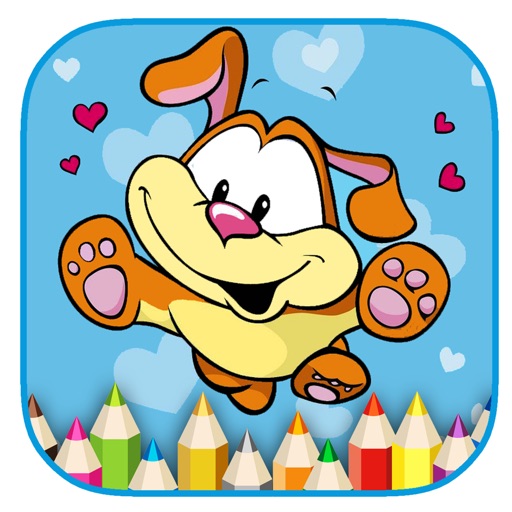 Kids Free Coloring Page Game Dogs Edition icon