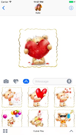 I Love You - Cute Teddy Bear Stickers for messages(圖2)-速報App