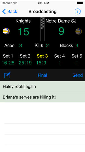 ScoreboardTap Volleyball