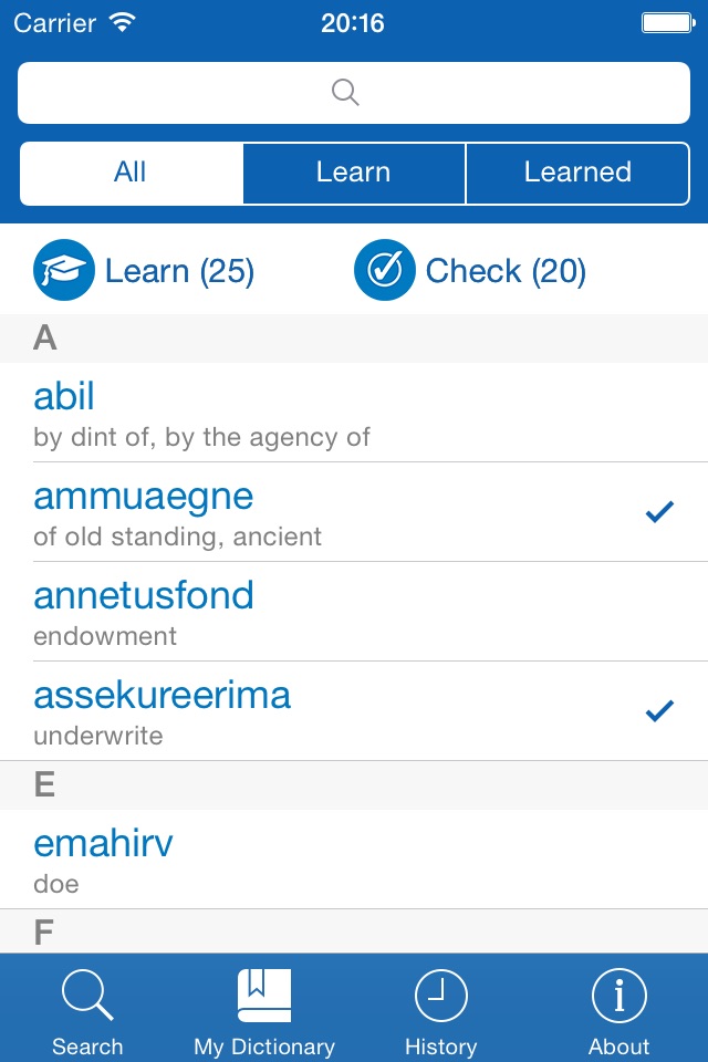 Estonian−English dictionary screenshot 3