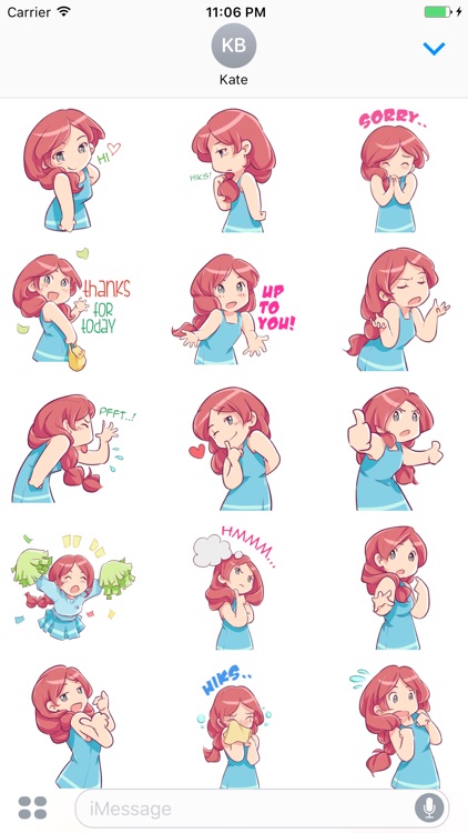 Eliza The Adorable Girl English Stickers