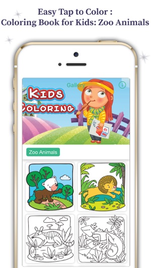 Kids Tap to Color - Zoo Coloring Book Fo