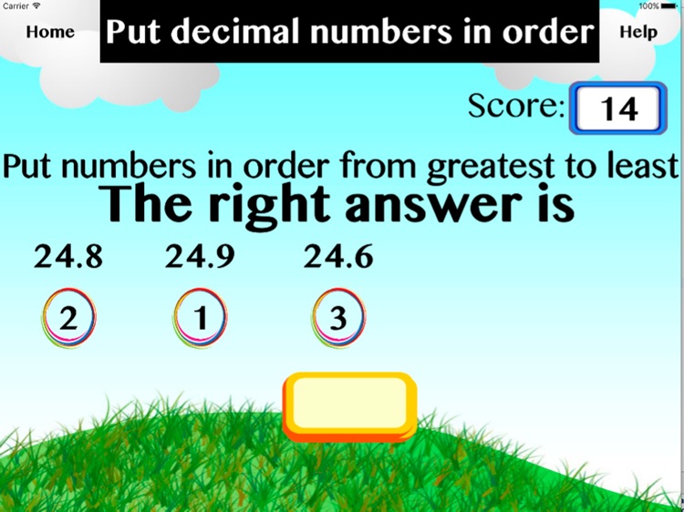 Put decimal numbers in order