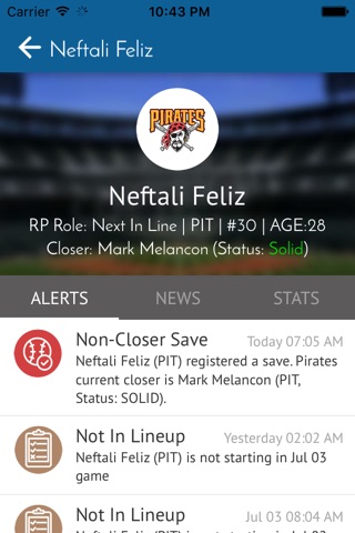 RotoAlert - Fantasy Baseball Info App 2017 screenshot 3