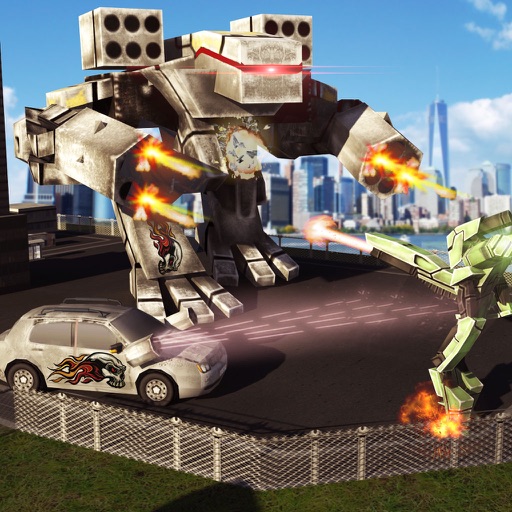 Futuristic Robot Fighting Real Car War Simulator Icon