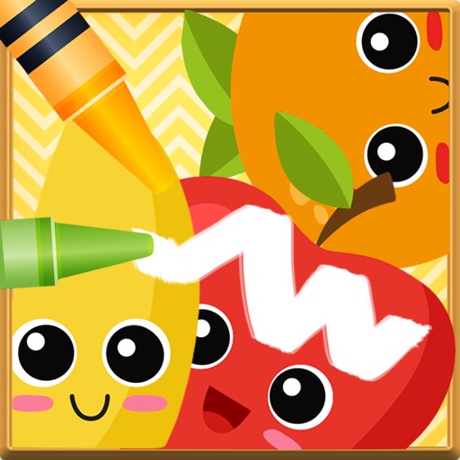 Fruit Vocab & Paint Game - The artstudio for kids iOS App