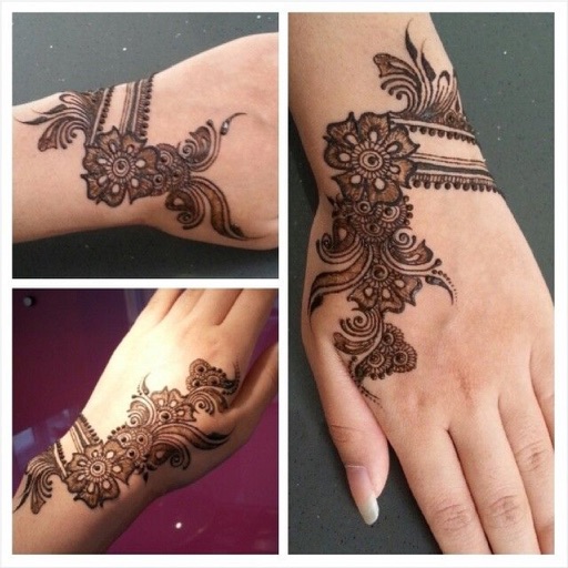 Arabic floral henna - easy mehndi design on paper - how to draw simple henna  flowers - YouTube