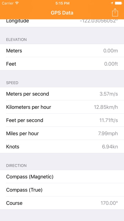 GPS Data – Coordinates & Speed