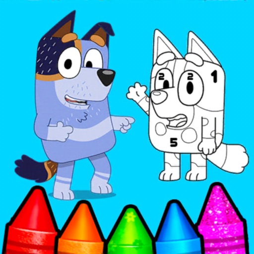 Bluey Puzzle and Coloring Book Icon