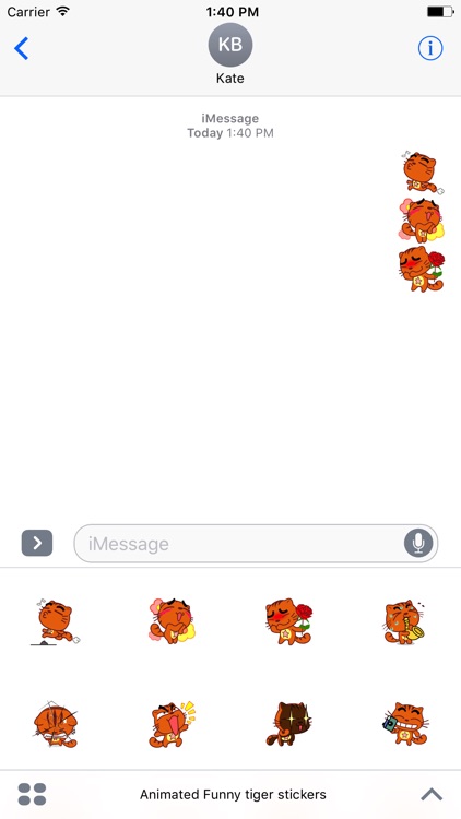 Animated Funny Tiger Stickers For iMessage