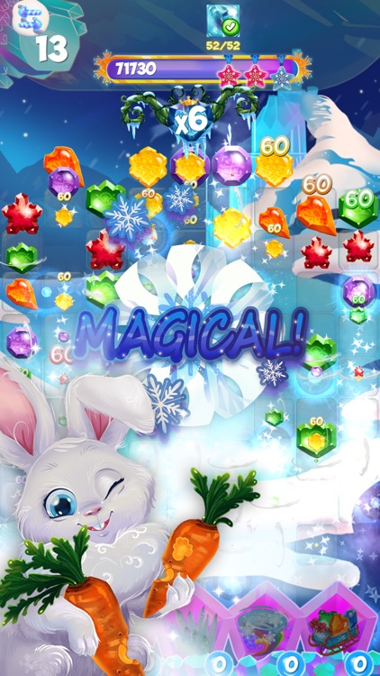 Bunny Frozen Jewels Match 3 screenshot-4