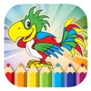 Kids Parrot Beautiful Game Coloring Book Version