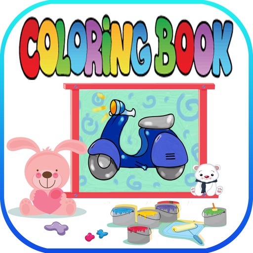 The Coloring Book of a car and animals for kids