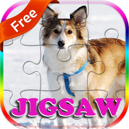 Dog jigsaw puzzle games for kids toddles icon