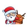 Animated Sticker Of Santa Claus And His Reindeer