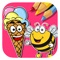 Free Bee And Ice Cream Coloring Page Games