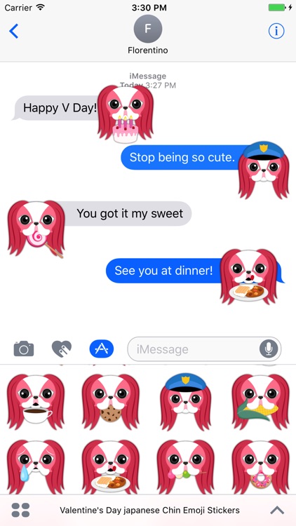 Valentine's Day Japanese Chin Emoji Stickers