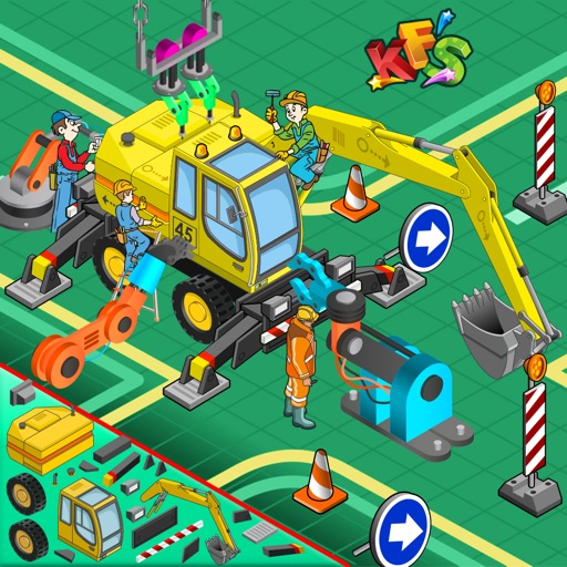 Construction Machine Factory & Auto Shop Game icon