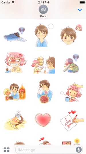 Love couple sweet romance 1 for iMessage Sticker(圖3)-速報App