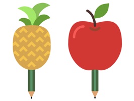 apple and pencil Stickers