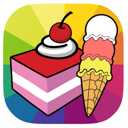 Good Coloring Page Game Cake And Ice Cream Icon