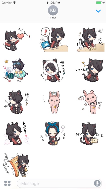 Aoji The Black Cutie Cat Girl Stickers 5