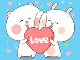 40 very cute puffy rabbit stickers