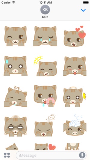 Bobo the cute brown cat for iMessage Sticker(圖2)-速報App