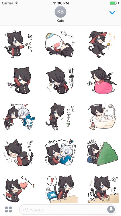 Aoji The Black Cutie Cat Girl Stickers 5