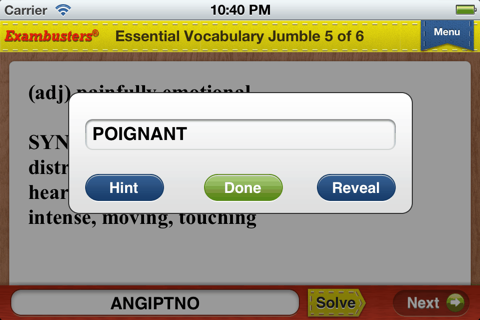PSAT Prep Vocabulary Flashcards Exambusters screenshot 3