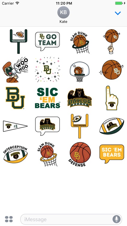 Baylor University Animated+Stickers for iMessage