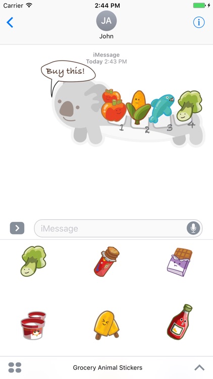 Grocery Animal Stickers