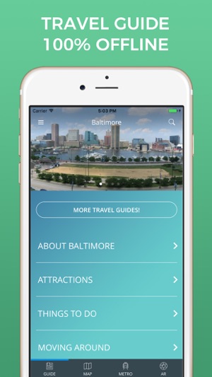 Baltimore Travel Guide with Offline Stre