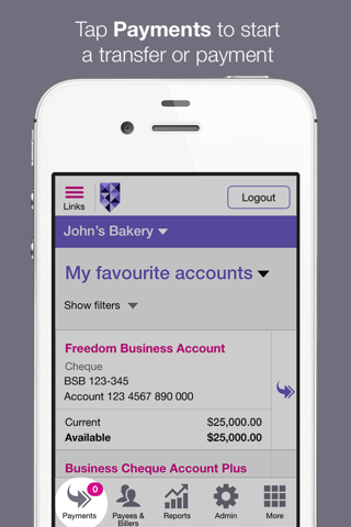 Bank of Melbourne Business App screenshot 2