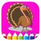 Coloring Page Turkeys Game For Kids Edition