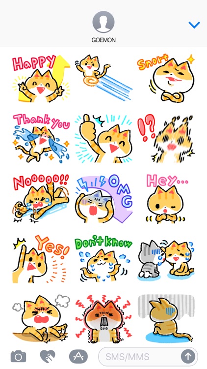 Cute Cat Goemon Sticker screenshot-3