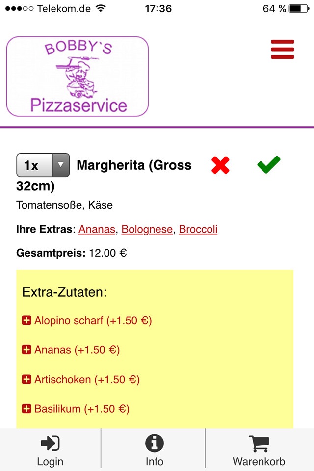 Bobbys Pizzaservice screenshot 3