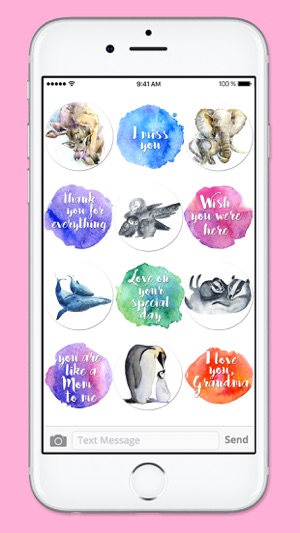 I Love You Mom Watercolor Mothers Day Sticker Pack(圖5)-速報App