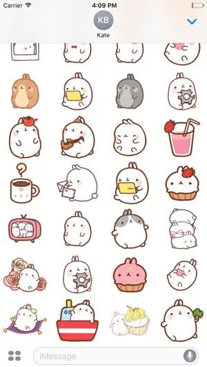 Captura de Pantalla 4 Molang Rabbit - Emoji - Emoticons - Stickers iphone