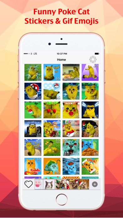 Cat Keyemoji Free-Kitty Sticker Gif Video Emoji Screenshot on iOS